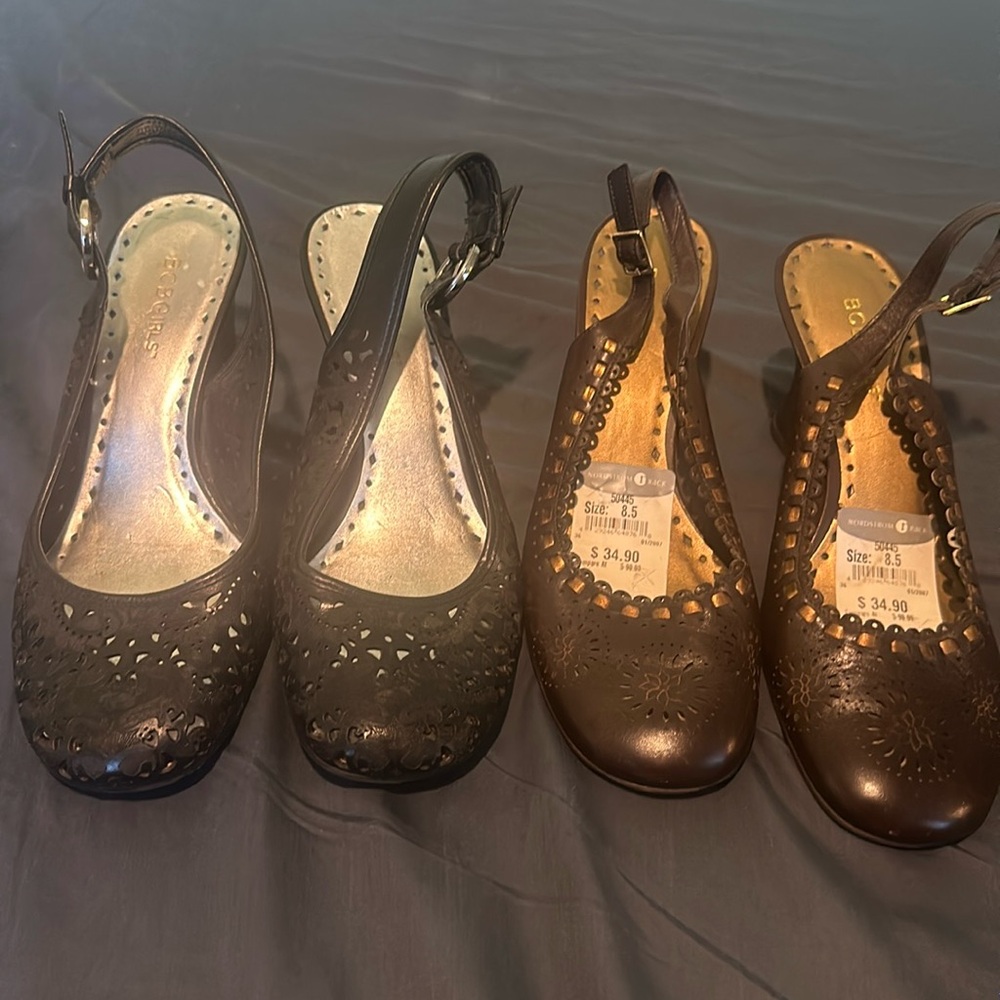 Two Pairs Of BCBGirls wedges. Brown and Black. Women’s Size 8.5